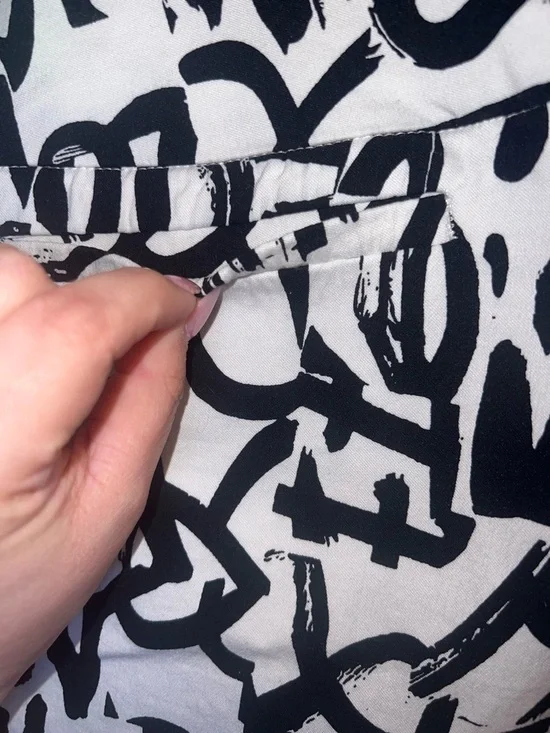 Swing Control Pull On Stretch Golf Pants Size 16 Black White Print - Picture 7 of 12